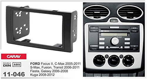 CARAV 11-046-23-7 2-DIN Marco de plástico para Radio Focus II, C-MAX 2005-2011; S-MAX, Fusion, Transit 2006-2011; Fiesta, Galaxy 2006-2008; Kuga 2008-2012