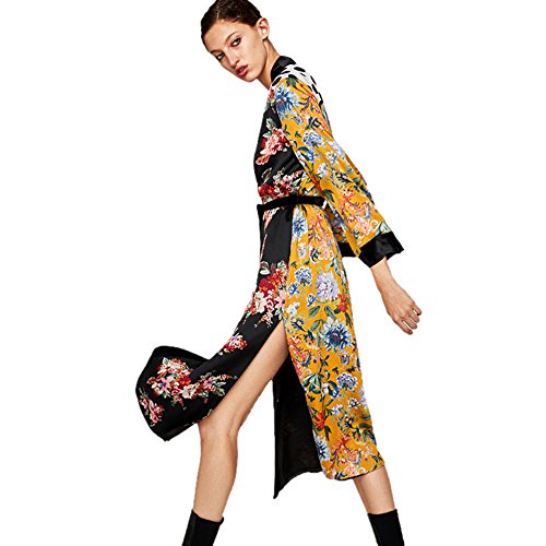Cardigan Kimono Moda Mujer, LANSKIRT Mujeres Borla Floral de Bohemia Kimono Largo De Gran tamaño Tops de Mantón Camisa Blusa