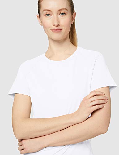 CARE OF by PUMA Camiseta de entrenamiento de manga corta para mujer, Blanco (White), 38, Label: S