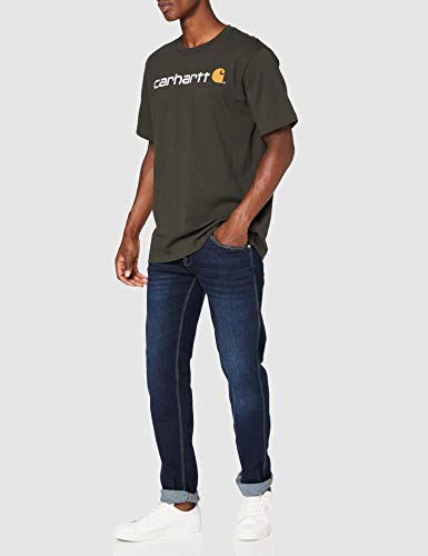 Carhartt Core Logo Workwear Short-Sleeve T-Shirt Camiseta, Peat, XL para Hombre