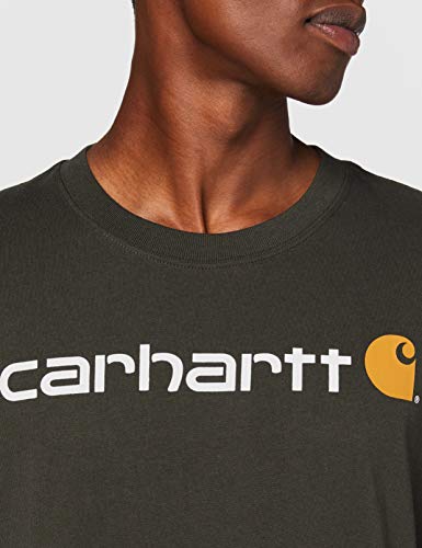 Carhartt Core Logo Workwear Short-Sleeve T-Shirt Camiseta, Peat, XL para Hombre
