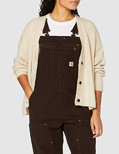 Carhartt Crawford Double Front Bib Overall Overol, Dark Brown, X-Small para Mujer