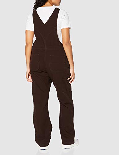 Carhartt Crawford Double Front Bib Overall Overol, Dark Brown, X-Small para Mujer