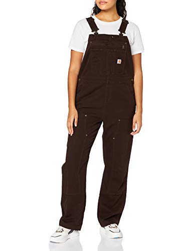 Carhartt Crawford Double Front Bib Overall Overol, Dark Brown, X-Small para Mujer