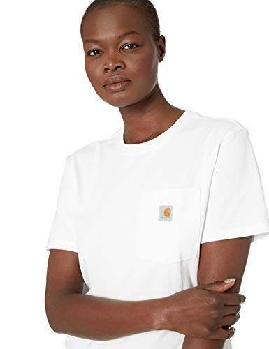 Carhartt Pocket Short-Sleeve T-Shirt Camisetas, White, X-Small para Mujer
