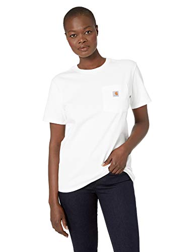 Carhartt Pocket Short-Sleeve T-Shirt Camisetas, White, X-Small para Mujer
