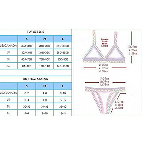 Casa Mujer Fuera el Cuello en v de Ganchillo Conjunto de Bikini de Punto Triángulo de Neopreno el Bikini Boho Dos Piezas de Traje de Croché Baño Beachwear