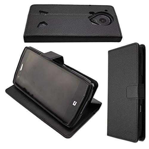 Casco para Crosscall Trekker-X4, Bookstyle-Case Funda Protectora a Prueba de Golpes para Smartphone (Carcasa de Color Negro)