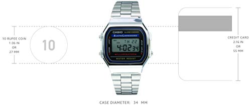 Casio Reloj con Correa de Acero Inoxidable A168WA-1A
