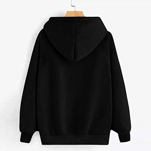 Casual con Capucha Impresión Manga Larga Mujer Sudaderas Casuales Blusa Superior