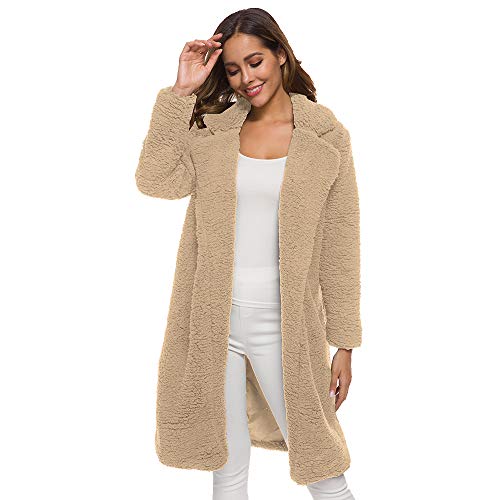 Cazadora Invierno Mujer Abrigos Piel Sintetica Chaqueta Abrigos Tallas Grandes OtoñO Manga Larga Gruesa Sudadera Abierta Abrigo De Capa Chaqueta De Invierno Abrigos Mujer Invierno Camello 2XL