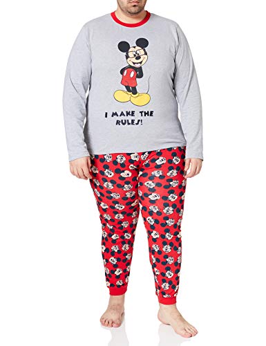 CERDÁ LIFE'S LITTLE MOMENTS Hombre Pijama Mickey Mouse-Licencia Oficial Disney, Gris, M