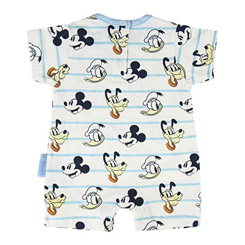 Cerdá Pelele Niño de Disney-Mickey Mouse, Donald y Pluto Juego de Pijama, Blanco, 1 Mes para Bebés