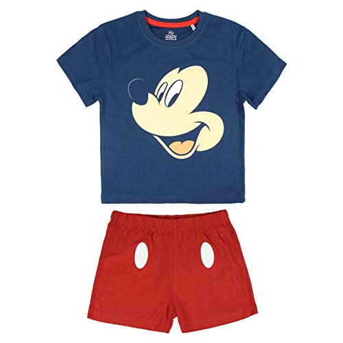 Cerdá Pijama Corto Algodón Mickey Conjuntos, Azul (Azul C03), 4 años para Niños