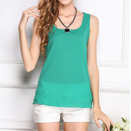 Chaleco de Mujer Verano Azul, Covermason Chaleco de Tallas Grandes para Mujer(46,Verde)