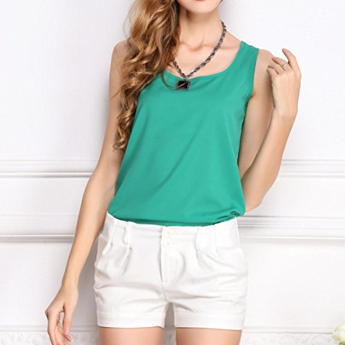 Chaleco de Mujer Verano Azul, Covermason Chaleco de Tallas Grandes para Mujer(46,Verde)