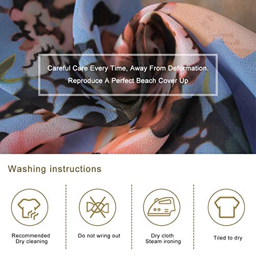 Chaqueta de chifón floral para mujer – Bikini de media manga kimono chal de protección solar blusas de playa Estilo G. L