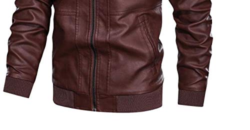 Chaqueta de hombre chaqueta abrigo de cuero sombrero desmontable