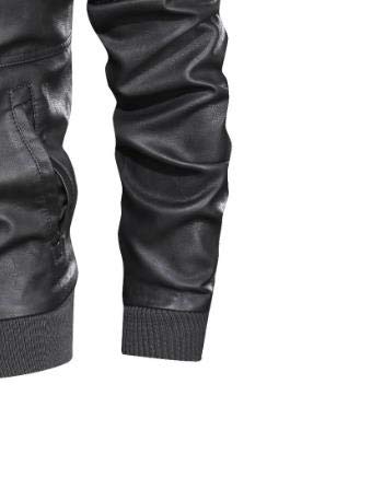 Chaqueta de hombre chaqueta abrigo de cuero sombrero desmontable