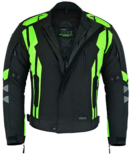 Chaqueta de motorista Hivis CJ7 para hombre, impermeable, de Ridex Amarillo Yellow, Black XX-Large