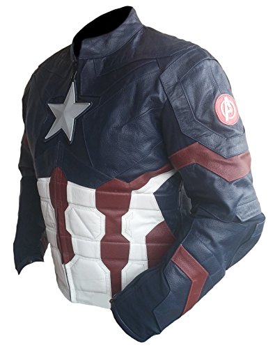 Chaqueta de piel auténtica para hombre de Classyak Azul Azul Split XXXL-Para Pecho 121,92 cm-127,00 cm