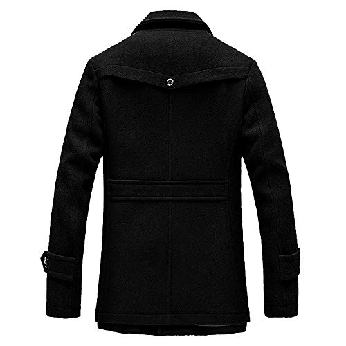 Chaqueta Hombre Azul Marino,Abrigo Hombre Talla 50,Capa Vampiro Adulto,Abrigo Hombre Invierno Largo,Abrigo Moto Hombre,Negro,XXL