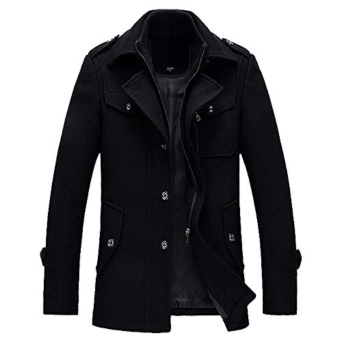 Chaqueta Hombre Vaquera,Abrigo Terciopelo,Abrigo Felpa Hombre,Capa Hombre Invierno Elegante,Chaquetas Hombre Invierno Deporte,Negro,L