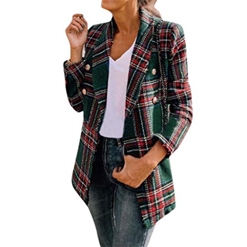 Chaquetas Traje de Mujer Largas Otoño Baratas Tallas Grandes,PAOLIAN Abrigo Paño Trench Joven Mujer Invierno Cuadros Fiesta Vestir Blazer Mujer Elegantes Casual Entallados