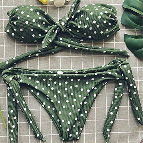 CheChury Bikini Mujer 2021 Dos Piezas Ropa con con Estampado de Lunares Traje de baño Conjunto de Bikini Push-Up Verano Acolchado Bra