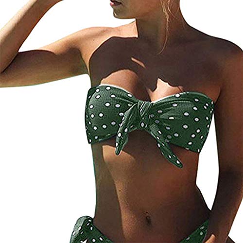 CheChury Bikini Mujer 2021 Dos Piezas Ropa con con Estampado de Lunares Traje de baño Conjunto de Bikini Push-Up Verano Acolchado Bra