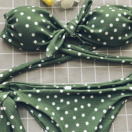 CheChury Bikini Mujer 2021 Dos Piezas Ropa con con Estampado de Lunares Traje de baño Conjunto de Bikini Push-Up Verano Acolchado Bra