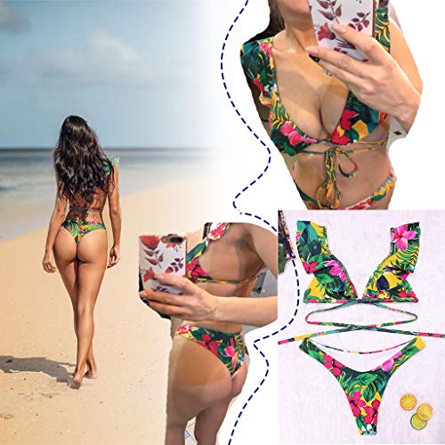 CheChury Mujer Sexy Conjunto De Bikini 2021 Verano Sexy Push Up Ropa De Playa Bikini de Triángulo Bikini Mujer Acolchado Traje de baño Mujer Conjunto De Bikini