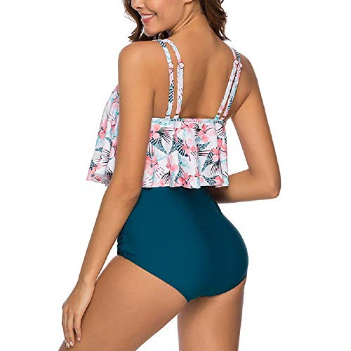 CheChury Mujeres Grandes Sexy Traje De Baño Tiras con Volantes Top Bikini Tankini Talle Alto Conjunto De Frill Bikini