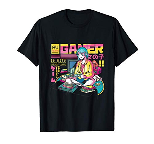 Chica gamer de anime retro Camiseta
