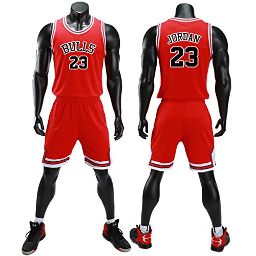 Chico Hombre NBA Michael Jordan # 23 Chicago Bulls Retro Pantalones Cortos de Baloncesto Camisetas de Verano Uniformes y Tops de Baloncesto Uniformes