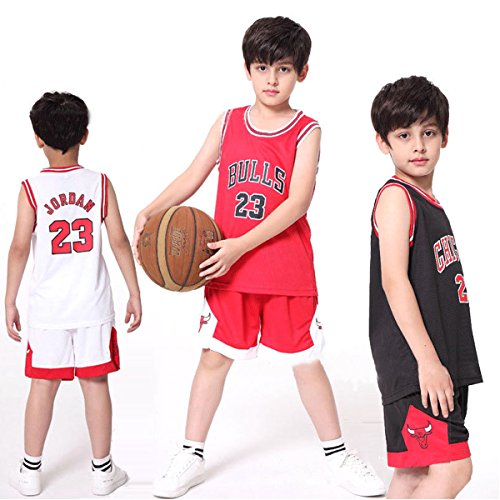Chico Hombre NBA Michael Jordan # 23 Chicago Bulls Retro Pantalones Cortos de Baloncesto Camisetas de Verano Uniformes y Tops de Baloncesto Uniformes