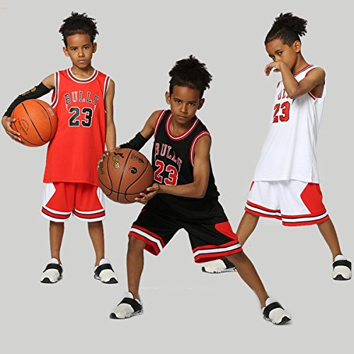 Chico Hombre NBA Michael Jordan # 23 Chicago Bulls Retro Pantalones Cortos de Baloncesto Camisetas de Verano Uniformes y Tops de Baloncesto Uniformes