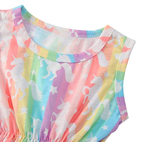 chicolife Chicas Verano Ropa Conjuntos Bodys Trajes Ronda Cuello Enterizo Mameluco para bebé niño, Caballo Colorido