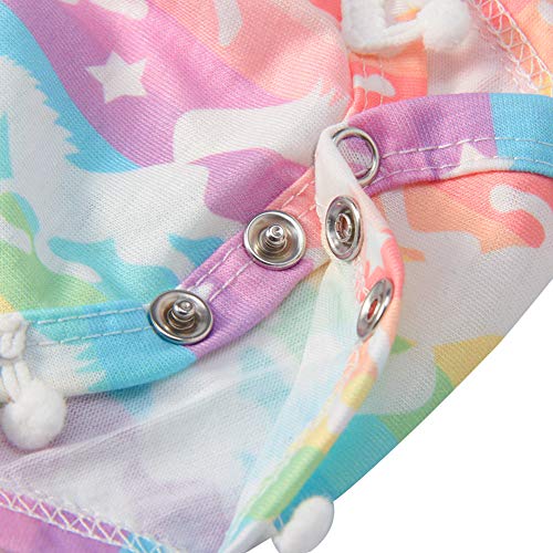 chicolife Chicas Verano Ropa Conjuntos Bodys Trajes Ronda Cuello Enterizo Mameluco para bebé niño, Caballo Colorido