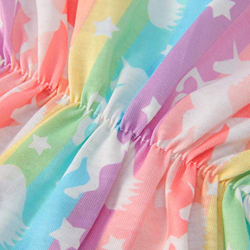 chicolife Chicas Verano Ropa Conjuntos Bodys Trajes Ronda Cuello Enterizo Mameluco para bebé niño, Caballo Colorido