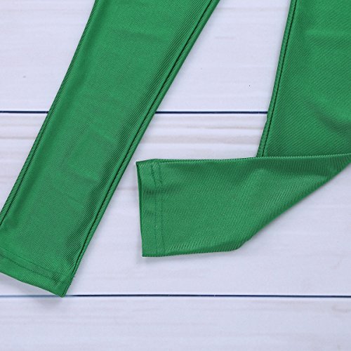 CHICTRY Bodies Jumpsuit Mono para Danza Gimnasia Leotardo Body Nude Maillot Manga Larga para Ballet Deporte Niñas Niños Sportswear Dancewear 5-12 Años Verde 10-12 años