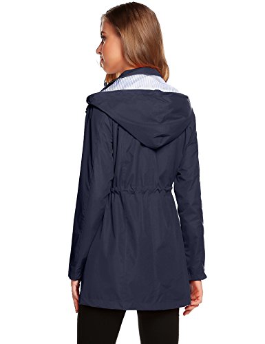 Chubasquero Mujer Impermeable Chaqueta Manga Larga Abrigo Deporte Portable Seco RáPido Rompevientos con Capucha