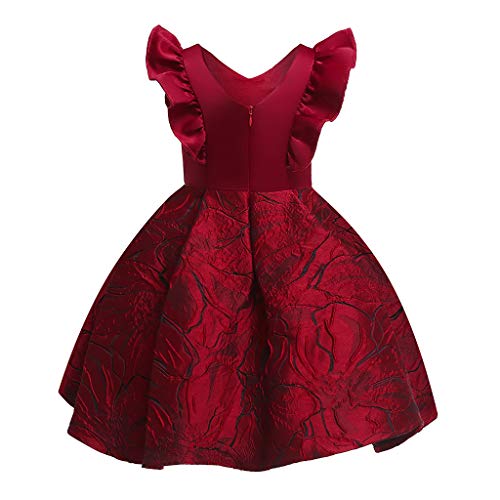 Cichic Vestido para niña de estilo retro, elegante, de fiesta, para niñas, de 2 a 10 años Lotus rojo. 7-8 Años