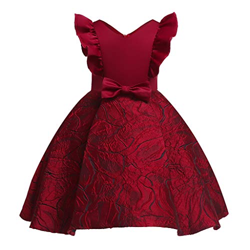 Cichic Vestido para niña de estilo retro, elegante, de fiesta, para niñas, de 2 a 10 años Lotus rojo. 7-8 Años
