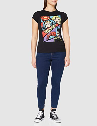 CID DC Originals-Heroine Pop Art Camiseta, Negro (Negro), M para Mujer