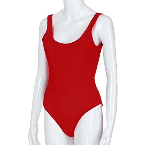 Cinnamou Traje de baño de Playa de una Pieza para Mujer Bañador de baño Monokini Push Up Bikini Acolchado (Rojo, M)
