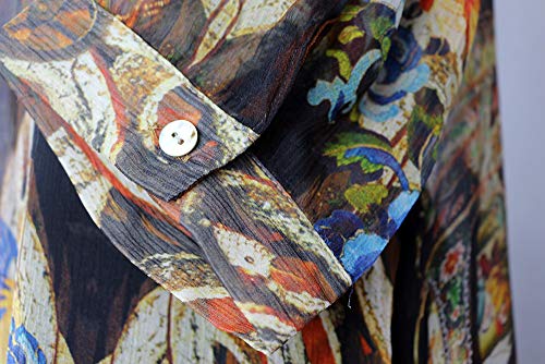 CISULI 100 % seda para mujer, camiseta de verano de gasa de seda, blusa para mujer 01 XXL