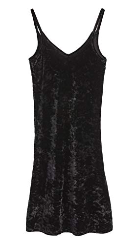 CityComfort Camison Mujer Terciopelo Lencería para Mujeres Ropa Interior de Dormir (36, Negro)