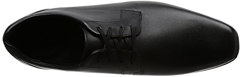 Clarks Glement Lace, Zapatos de Cordones Derby Hombre, Negro (Black Leather), 42.5 EU