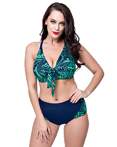 Classic Pink Mujer Push Up Bikini Tallas Grandes Bañadores Conjunto De Baño Cintura Alta Traje De Baño Verde 56